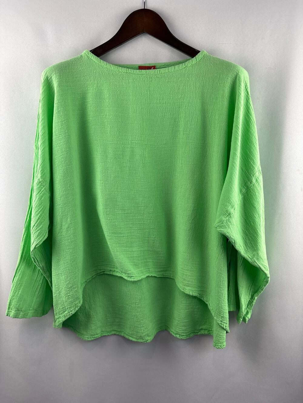 Women’s Oh My Gauze! XL Leaf Green Hi-Low Blouse